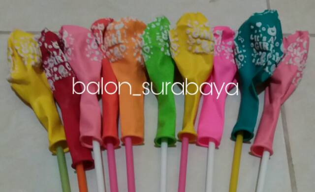 Balon Latex + Stik isi 10