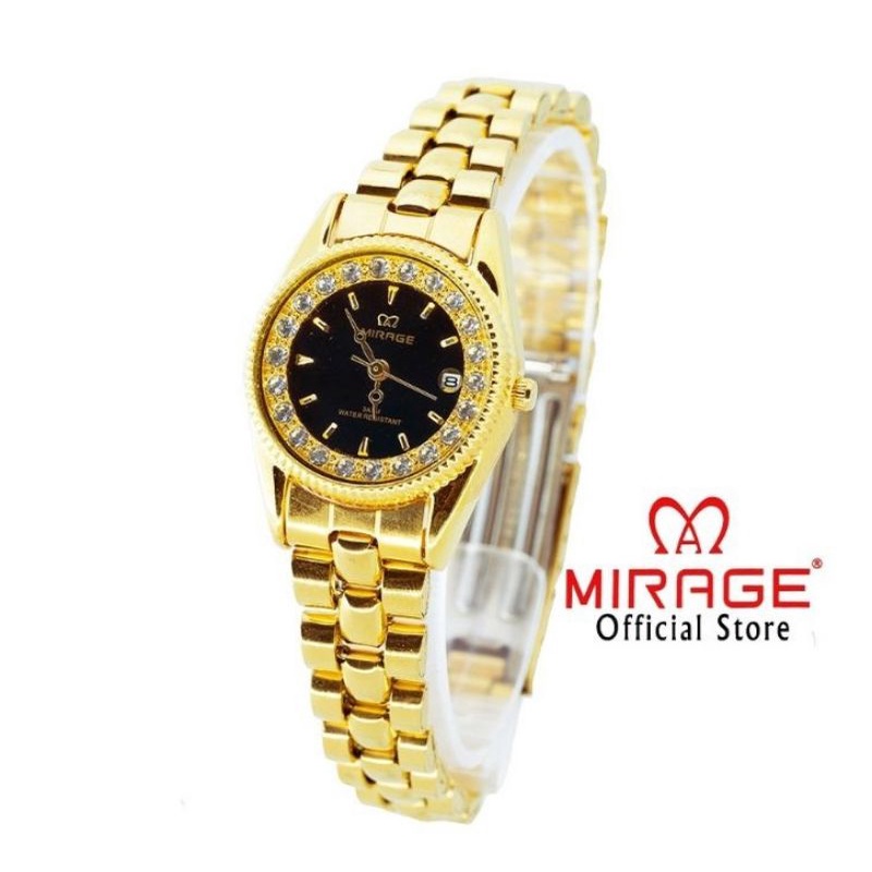 JAM TANGAN WANITA MIRAGE 1580L ORIGINAL_WATER PROFF Jam Tangan  mewah permata rx Gold 1580L pH TAHAN AIR RANTAI GOLD FREE BOX DAN BATRAI_JAM TANGAN KASUAL WANITA JAM TANGAN CEWEK MIRAGE ORIGINAL JAM TANGAN WANITA SPORTY JAM TANGAN. MIRAGE ORIGINAL