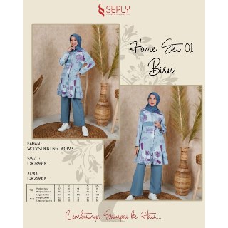 Setelan wolfis ORIGINAL Seply Home SET || Home SET 01 Biru, Hijau