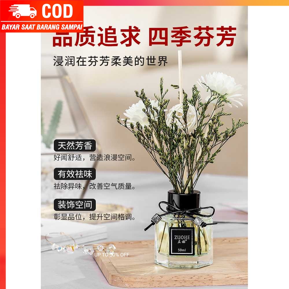 (100% BARANG ORI) ZUOHE Parfum Ruangan Aroma Diffuser Reed Rattan Sticks 50ml - Z203