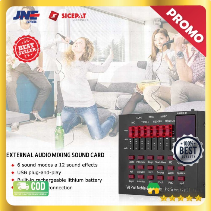 TaffSTUDIO Bluetooth USB External Soundcard Recording Live Mic Headset