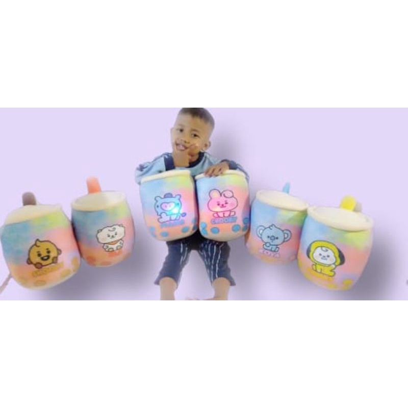 Boneka Boba BTS LED Mainan Anak Lucu Viral UK 25 Cm Velboa Murah