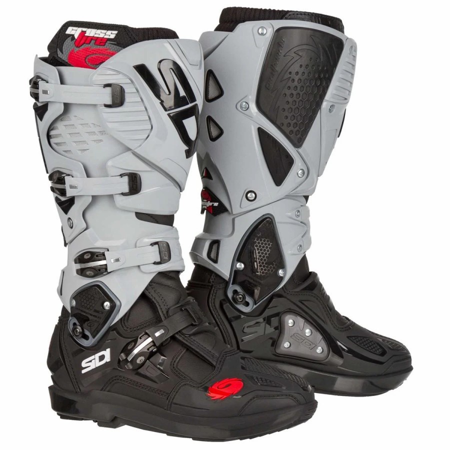 SEPATU SIDI CROSSFIRE 3 SRS MX BOOTS BLACK/ASH/GREY 44