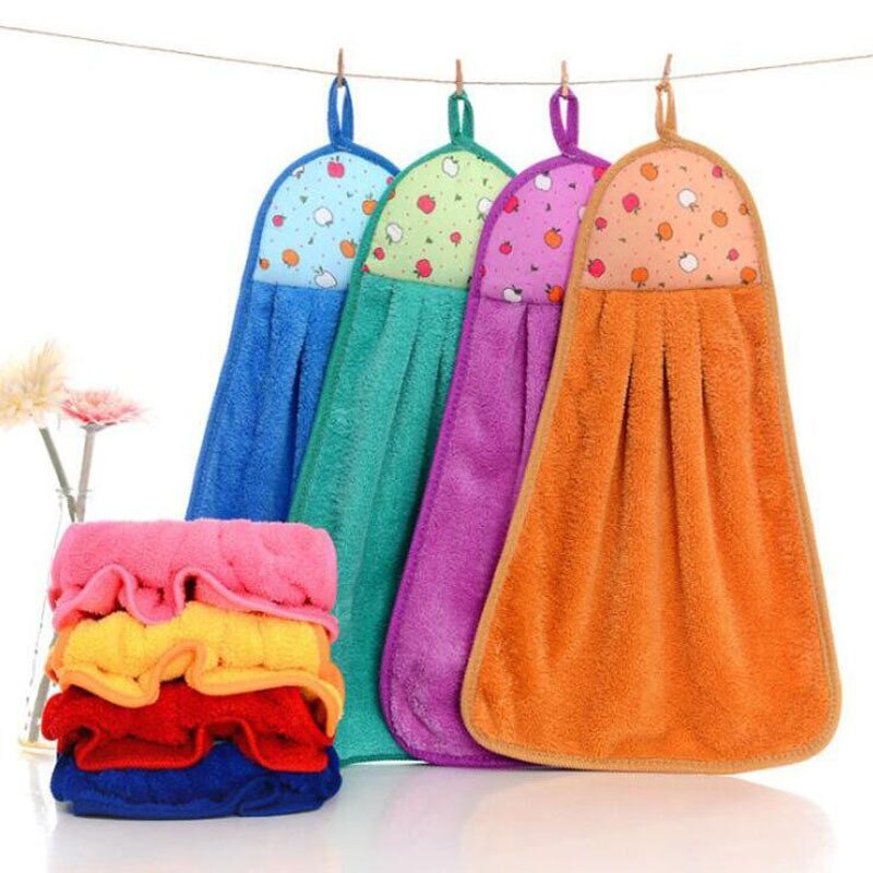 Lap Tangan Gantung Handuk Coral Velvet Soft Hand Towel Hanging 30 x 40cm