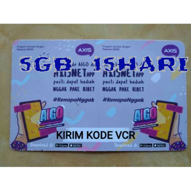 Voucher Axis 5GB 15HARI (KODE DIKIRIM VIA CHAT)