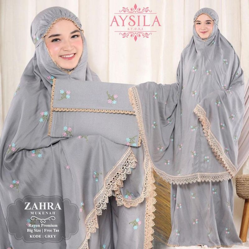 muken zhra 2in 1 bahan katun rayon/mukena dewasa