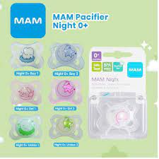 Mam Orthodontic Pacifier Night 0M dan 6M Baby Soother /Empeng Bayi