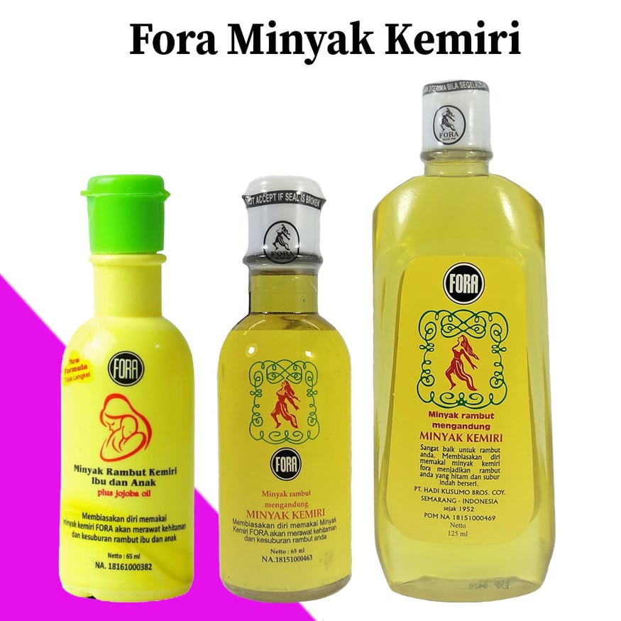 FORA MINYAK KEMIRI - IBU &amp; ANAK 65ml / TUTUP PUTIH 65 ml / 125ml Original BPOM - Minyak Rambut