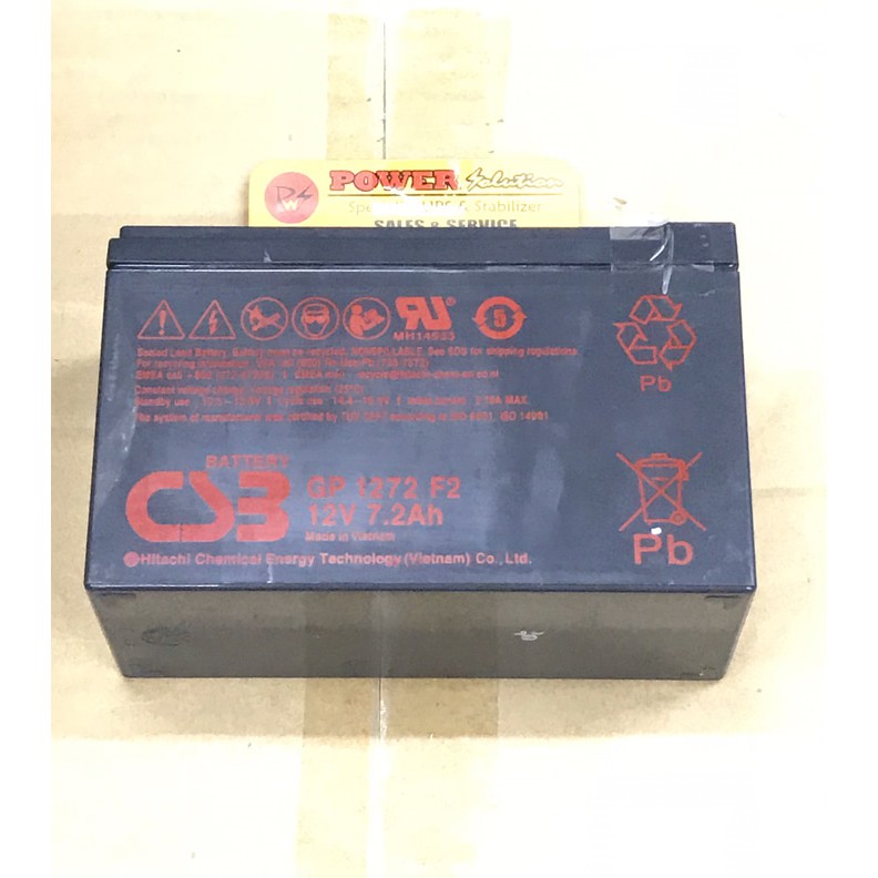 Battery CSB GP1272 Aki Baterai kering CSB 12V 7,2ah Gp1272