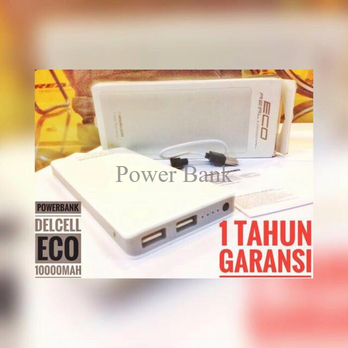 Power Bank Delcell ECO 10.000mah Resmi ,  Power Bank
