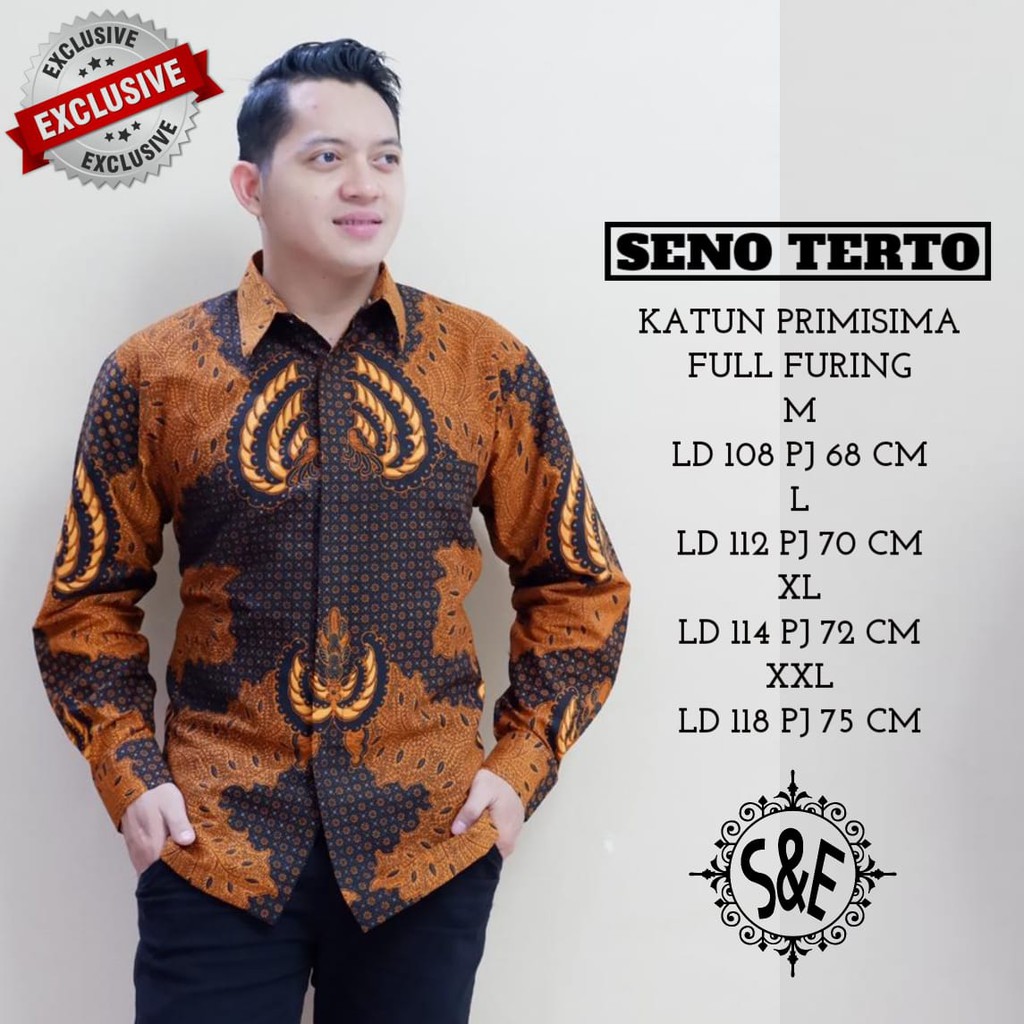 SENO TERTO kemeja batik pria lengan panjang terbaru ORIGINAL BY S &amp; E