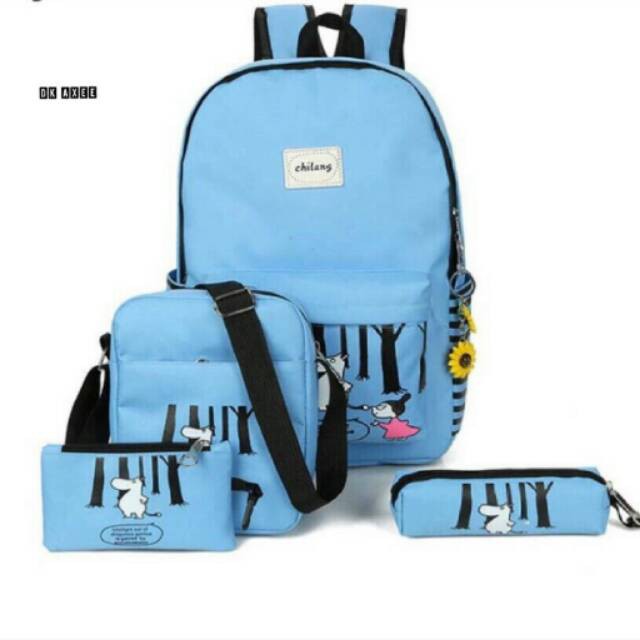 Tas wanita tas ransel cantik tas sekolah tas isi 4 pcs ransel cantik tas punggung tas murah meriah