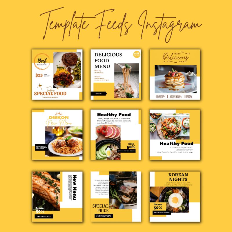 DESAIN TEMPLATE CANVA FEED INSTAGRAM TEMPLATE SOCIAL MEDIA TEMPLATE MAKANAN