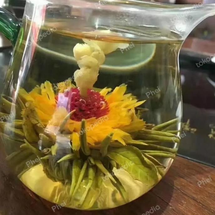 

[COD] Chinese Blooming Tea Kemasan Merah Oriental 20 Varian Bunga [COD]