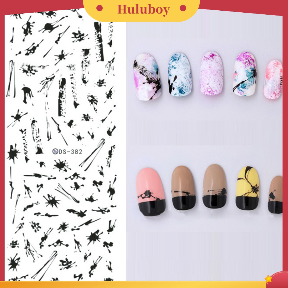 Huluboy Huluboy♡ Stiker Kuku Transfer Air Desain Bulan Kucing Tengkorak Element Gaya Harajuku Untuk Dekorasi Nail Art