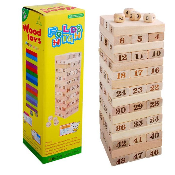 Ready stock Haza | Mainan Edukasi Anak - Balok Kayu Uno Stacko Wiss Toy Angka Besar Promo