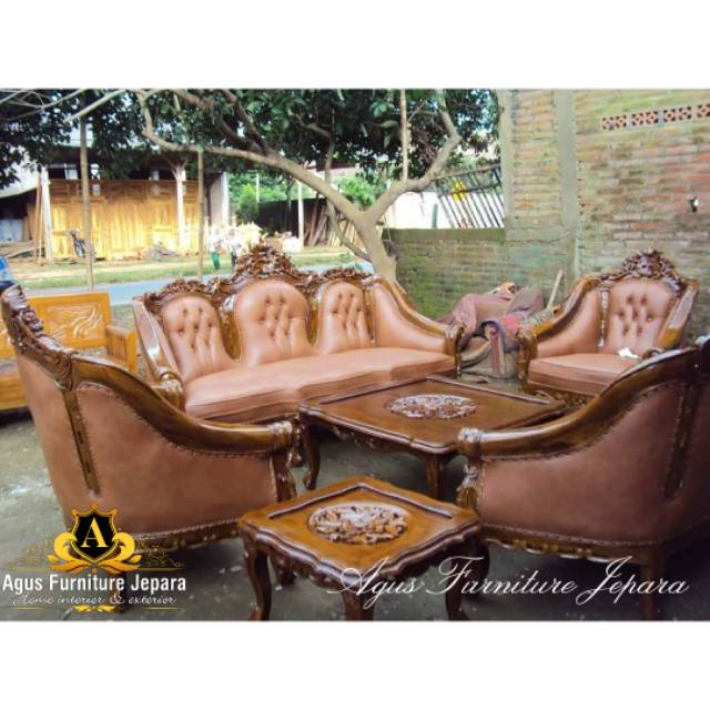 SOFA TAMU MAWAR GANESHA JATI (kursi sofa tamu jati murah)