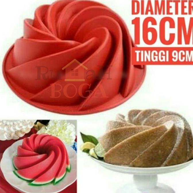 '+'+'+'+] Cetakan Loyang Kue Cake Bolu Kukus Puding ULIR Silikon Silicon SEDANG