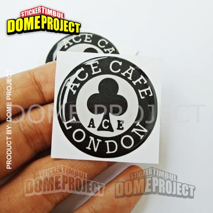 STIKER MOTOR TIMBUL EMBLEM ACE CAFE LONDON LENTUR STICKER MOTOR