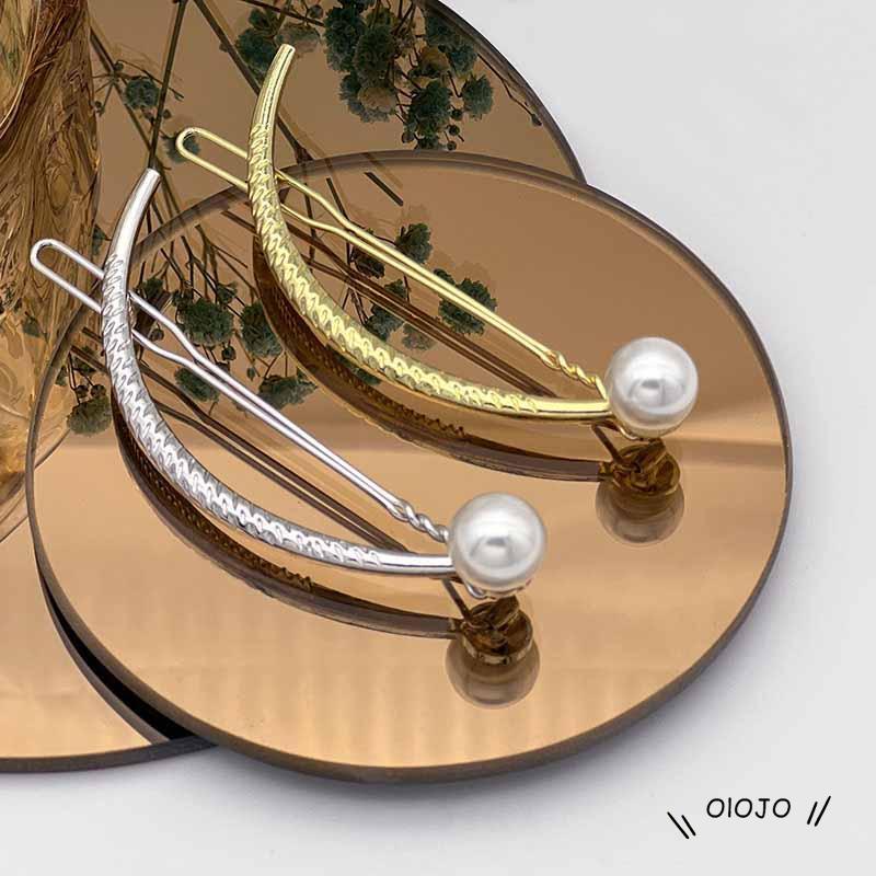 Jepit Rambut Bahan Metal Aksen Mutiara Untuk Wanita - ol2