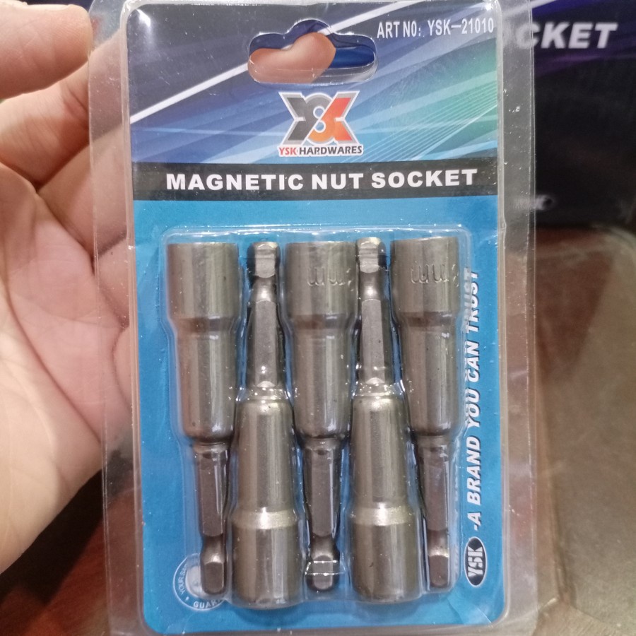 Mata sok roofing DAPAT 1 set 5 BIJI / kunci sok roofing 8x65 / kunci drilling/ magnetic nut socket