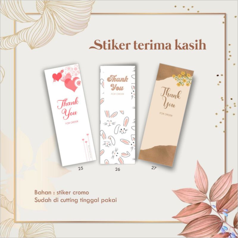 

[64 pcs] Stiker terima kasih / stiker tq / thank you sticker / label tq / label terima kasih