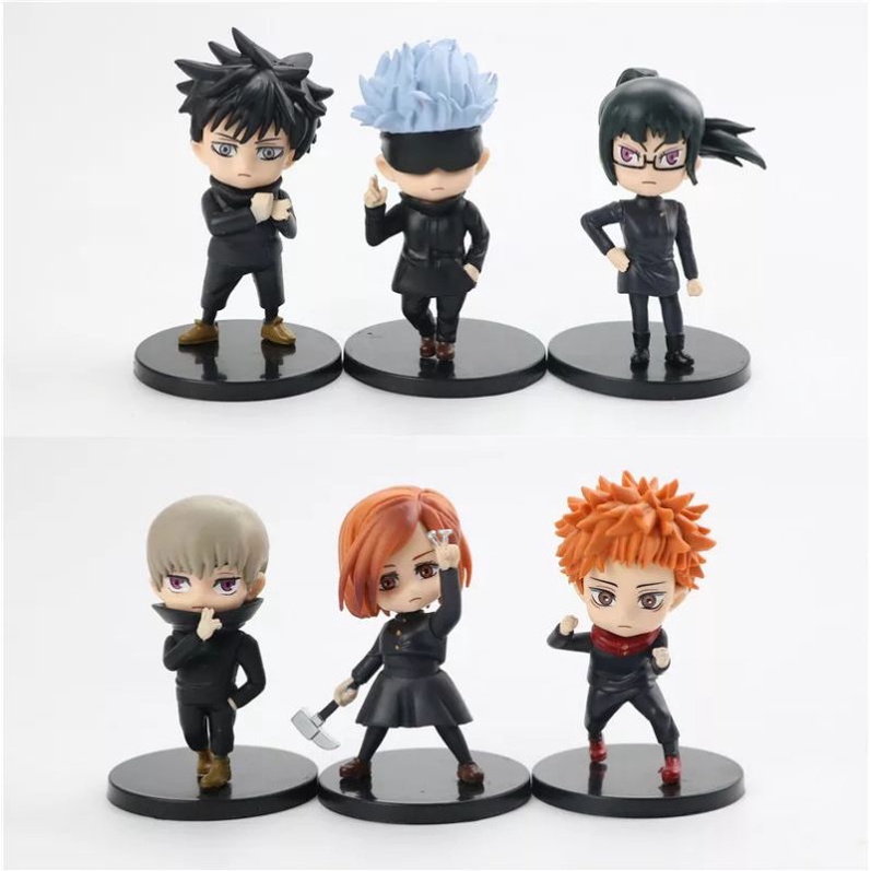 Anime Jujutsu Kaisen Megumi Nobara Yuji Satoru miniatur pajangan set 6