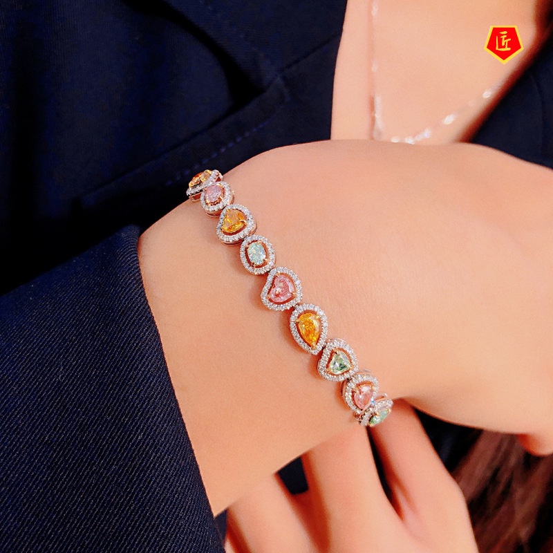 [Ready Stock]Candy Color Irregular Colored Gems Bracelet Luxury