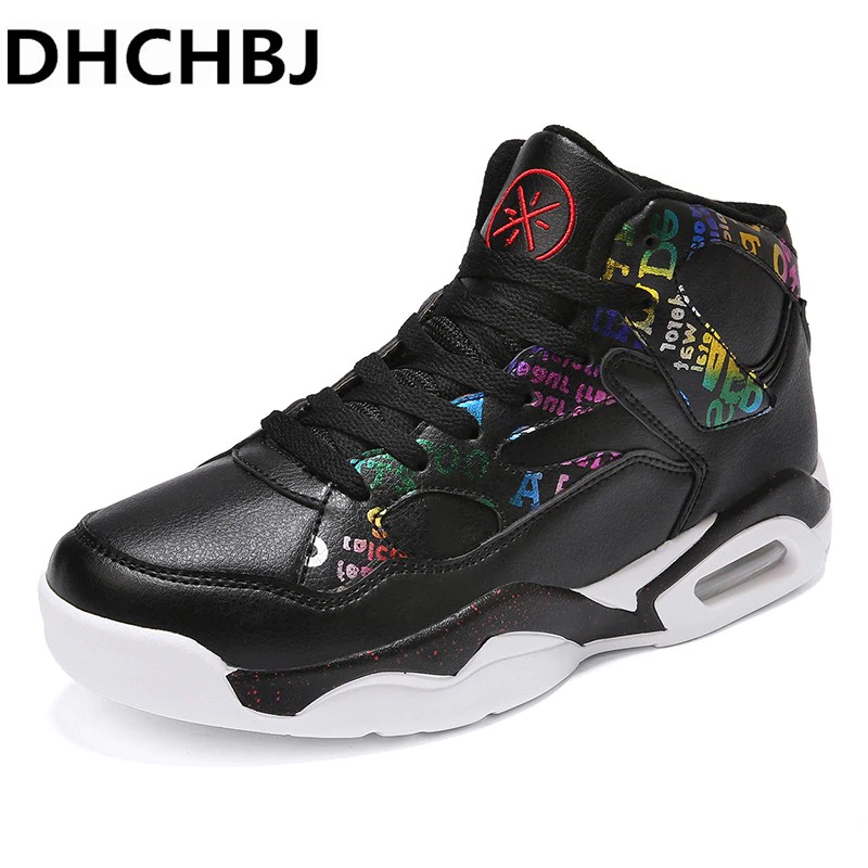 Sepatu basket cowo keren Men Basketball Shoes High Top Air Colorful Retro Outdoor Cushion Sport