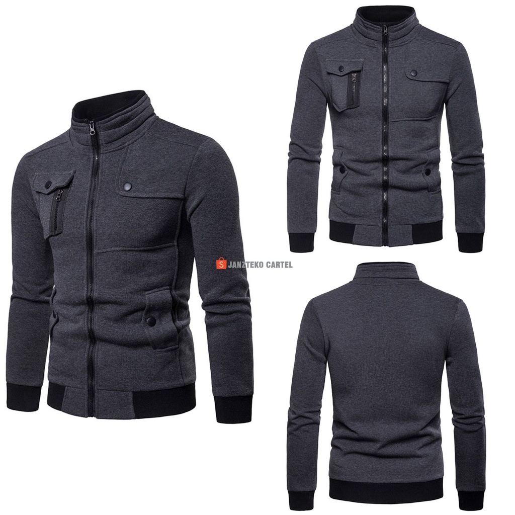JNK x BROOK - Jaket Pria Fleece katun Cotton Tebal Asli Premium Original Casual Trendy Acara Nikahan Kondangan Lamaran Remaja Laki Laki Kerja Kantor Dinas Formal Kasual Kantoran