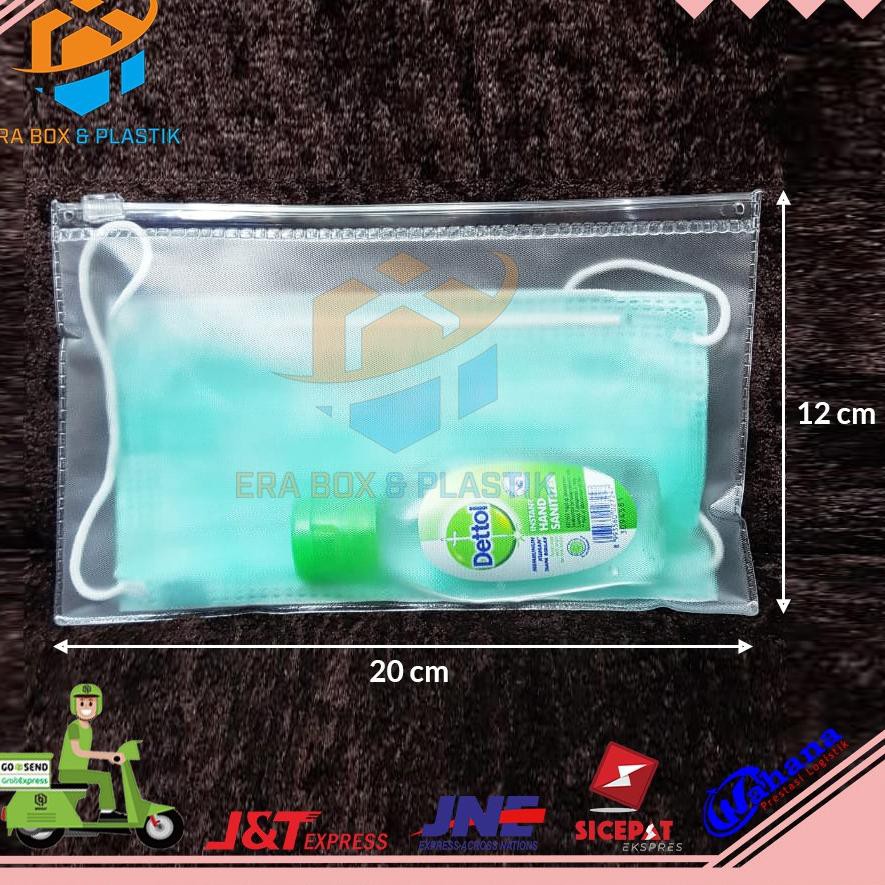 

PALING MURAH Plastik Mika Zipper Uk. 20x12 cm | 1 Pack Isi 10 Pcs | Dompet Zipper Untuk Masker