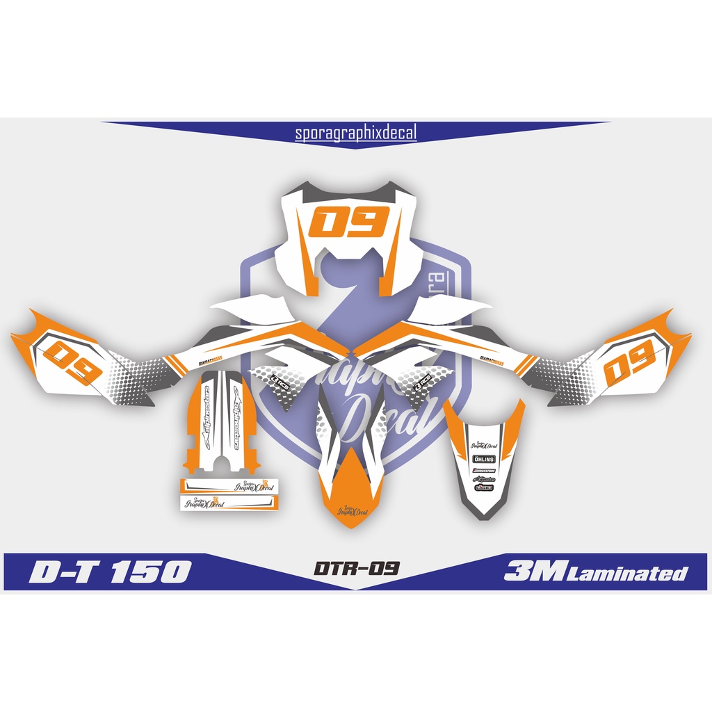 DECAL STICKER MOTOR CROSS D-TRACKER 150 FULLBODY - DESAIN DTR-09