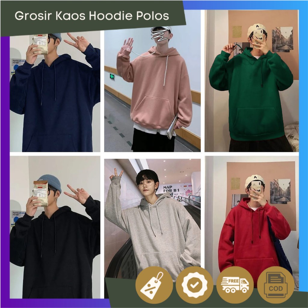 (COD) SWEATER HOODIE POLOS PRIA/WANITA KUALITAS TERBAIK polosqu.id