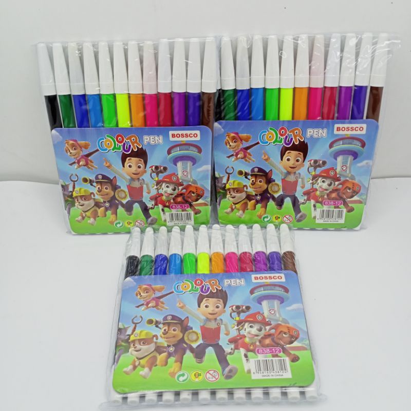 Spidol Warna Warni Bossco isi 12 warna / colour pen