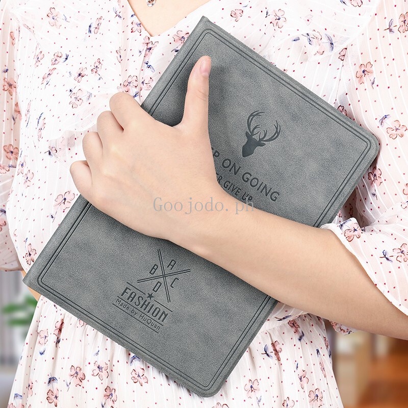 Casing Flip Lipat Pu Ultra-Slim Emboss Rusa Untuk Ipad 9 10.2 10.5 Pro 11inci 2018 2020 2021 10.9 2022