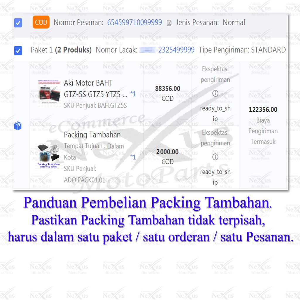 Packing Tambahan Produk Pesanan