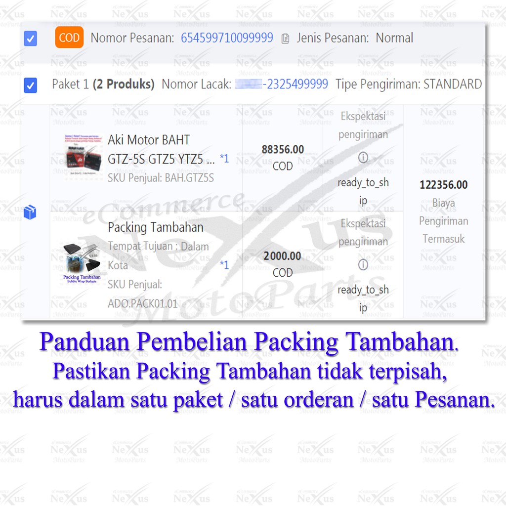 Packing Tambahan Produk