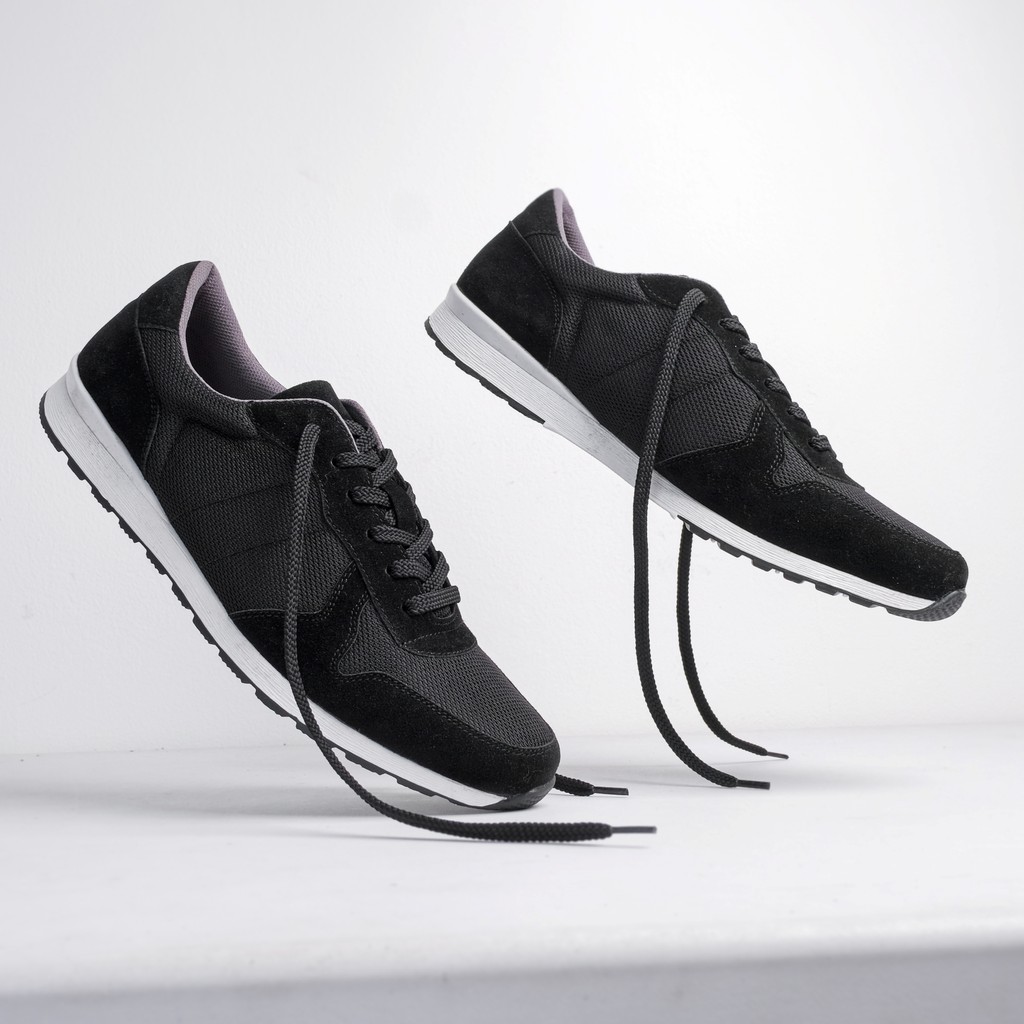 SWIFT BLACK |FORIND x Volve| Sepatu Sneakers Kets Running Sport Pria/Cowok/Men Sneakers Ori Footwear