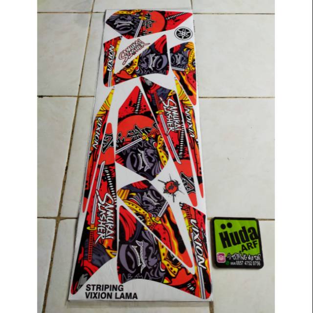 Striping sticker variasi yamaha vixion old samurai