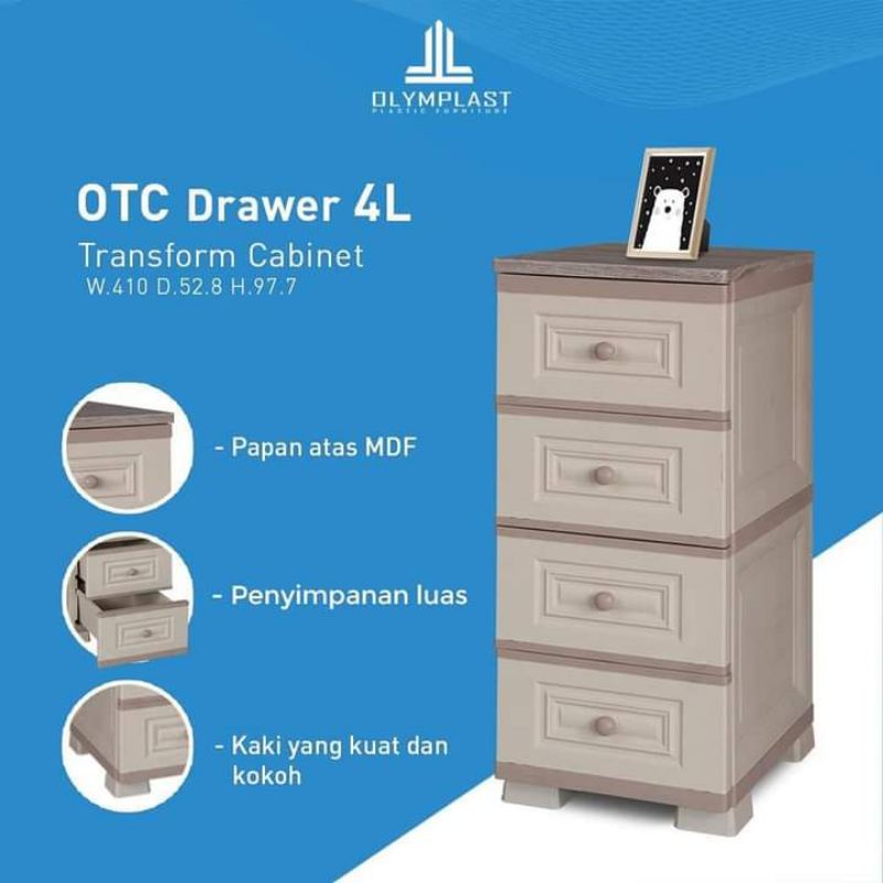 LEMARI CABINET OTC DRAWER 4LCreamHa