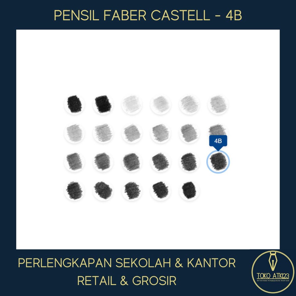 Pensil Faber Castell Original / Alat Tulis / Pensil Komputer / H, 2H, HB, 2B, 3B, 4B, 5B, 6B, 7B, 8B