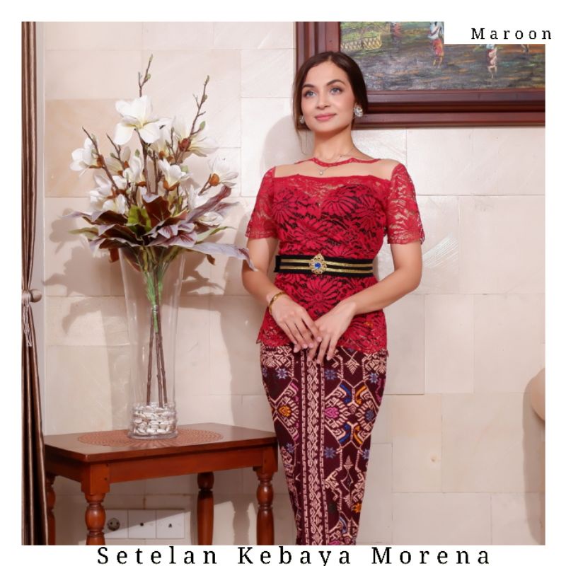 Setelan Kebaya Modifikasi Lengan Pendek Morena