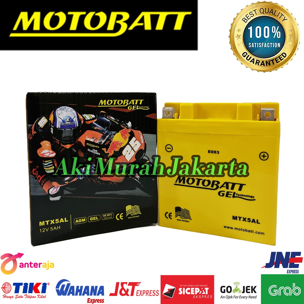 Jual Aki Motor Yamaha Jupiter Z lama Motobatt MTX5AL Aki Gel / Aki