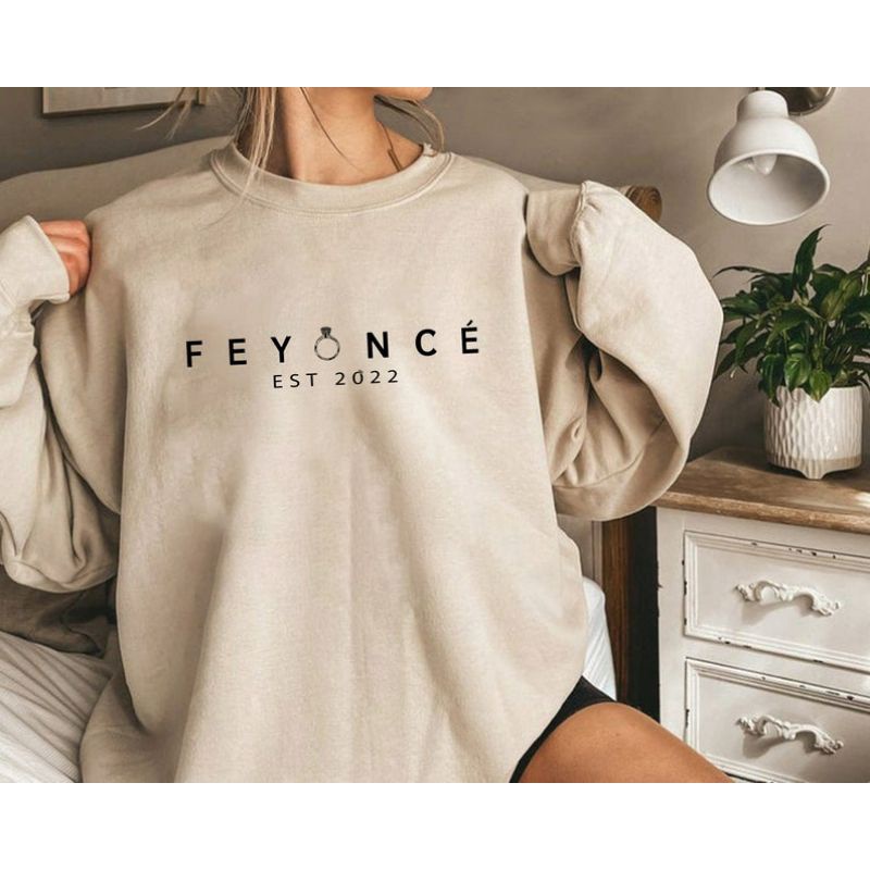 (S - 6XL) Sweater FEYONCE Engagement [CUSTOM TAHUN] Sweatshirt Bride Bridal Shower Gift COUPLE Gift For Bridal Women BIGSIZE OVERSIZE Jumbo