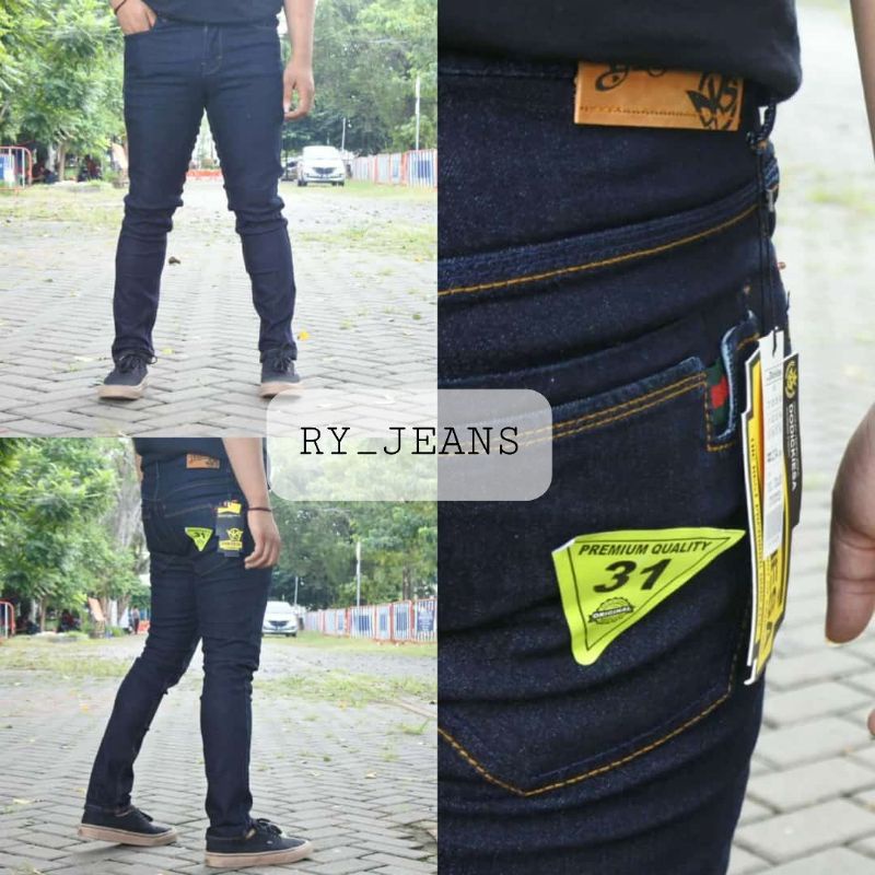 Celana jeans pria celana panjang garment stretch