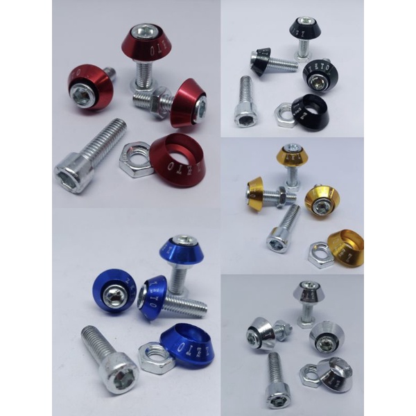 Baut Baud Monel L ZETO -Monel Kunci L Kerucut-Krucut Plat-Pelat Nomor Bodi Variasi Universal