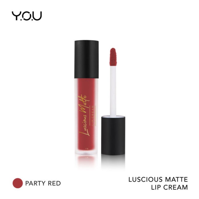 You Basic Collection Luscious Matte Lip Cream Kosmetik You - Party Red