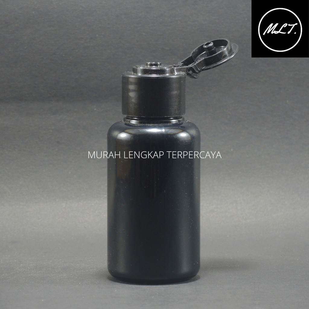 BOTOL FLIPTOP JAMUR 60 ML / MODEL TOPI 60 ML TIBULAR FULL BLACK