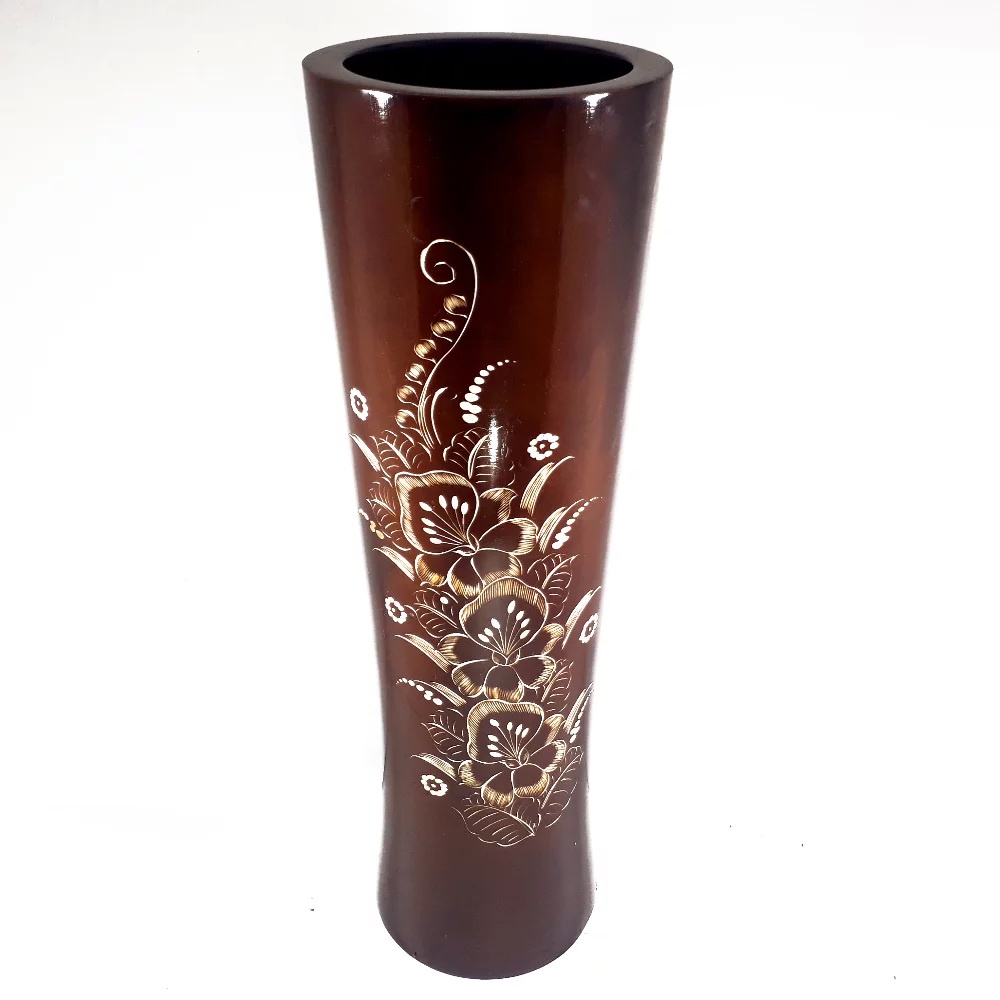 Guci Vas Bunga Ukuran Besar Kayu Jati