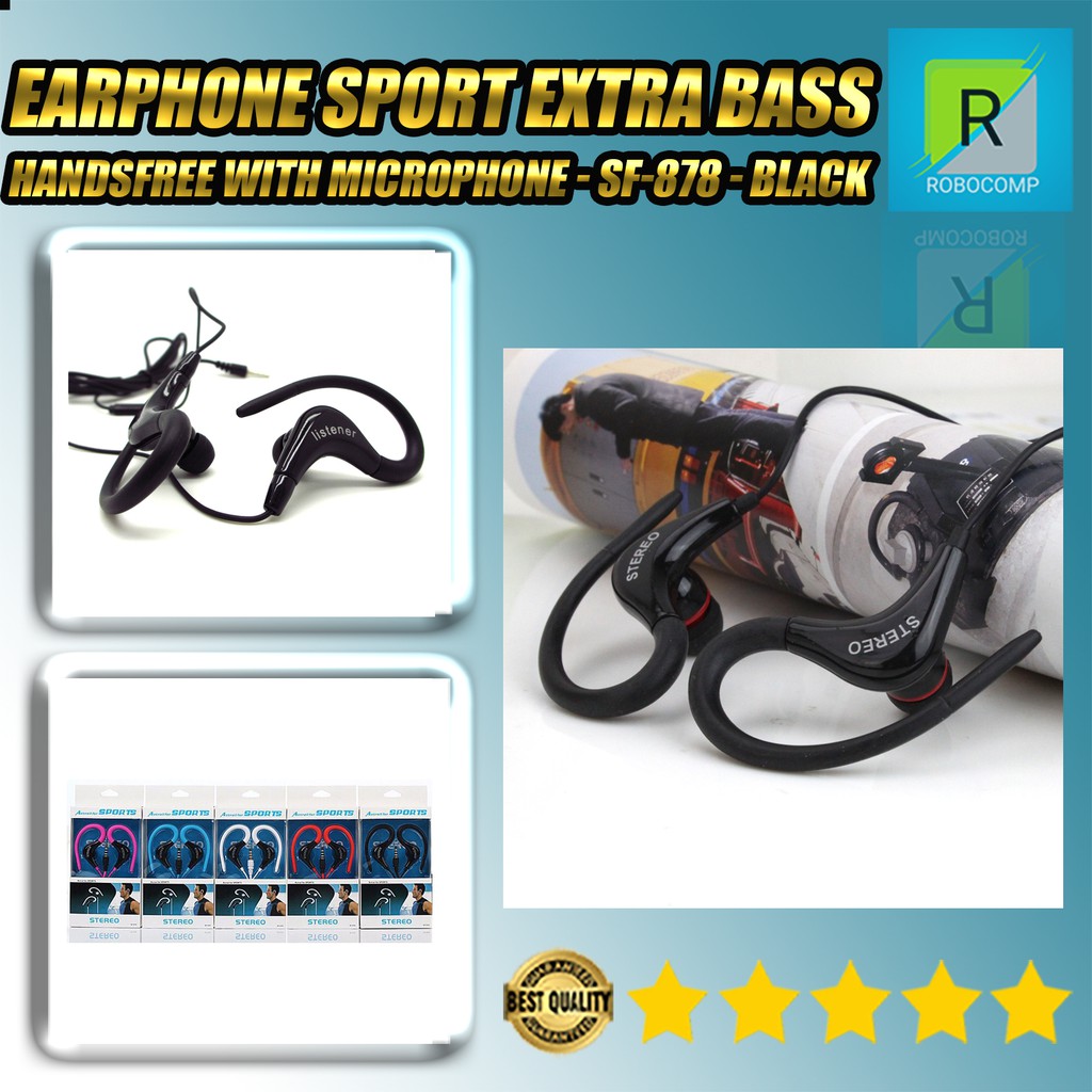 EARPHONE SPORT WITH MICROPHONE EXTRA BASS